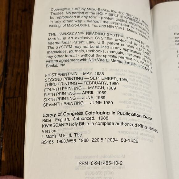 Kwickscan Holy Bible King James Version Copyright 1989 Paperback - Picture 4 of 12